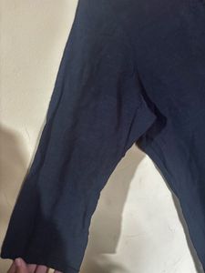 Black Kurta with Pink Trim - Size: L