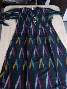 Stylish Ikat Print Frock for 9-10 years
