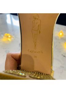 CATWALK Golden Shimmering Block Heels