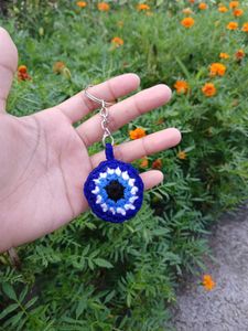 Crochet Evil Eye Keychain