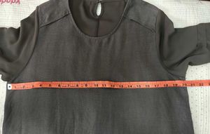 Brown Short Sleeve Blouse