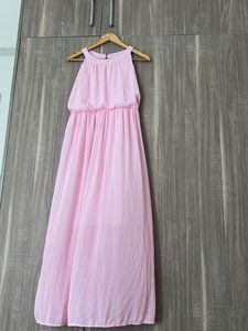 Pink Halter Maxi Dress