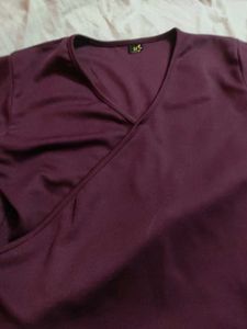 Burgundy Wrap Top