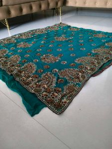 pure georgette heavy handwork saree