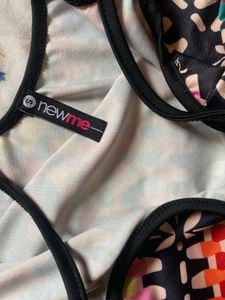 New Me Multi Colour Dress With Back Tie