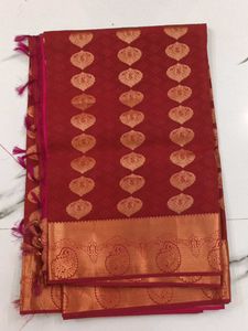 Elegant Red Silk Saree