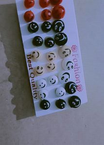 Multicolour Round Smile stud Card earring for girls and women Plastic Stud Earring 💖🫶🏻