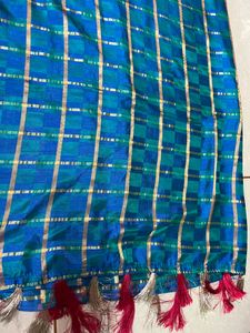 Checks Saree For Wedding