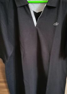 Black Colour Collar Tshirt Plain