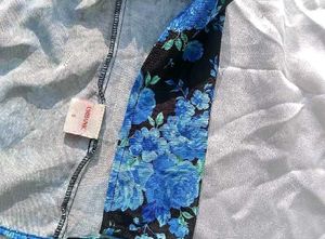Brand New(Urbanic) Floral Blue Split A- Line Dress