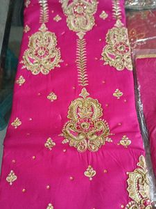 Pink &amp; Gold Embroidered Suit