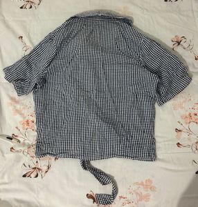 Gingham Tie-Front Top