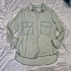 Denim Shirt High Low