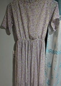 Pinteresty Lavender Mid Floral Dress