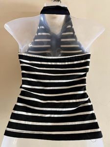 Korean Striped Halter Top