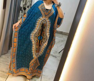 Orange Patterned Caftan Dress