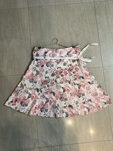 Floral Print Skirt with Tie