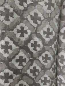 Grey Block Print A Line Kurti
