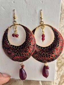 Maroon Ethnic Earrings