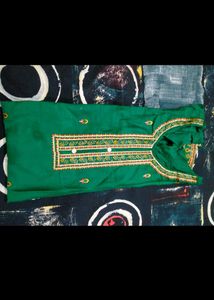 Green And Red  Kurta Set