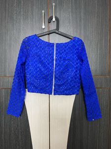 Girls' Blue &amp; Silver Lehenga Choli