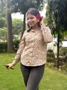 Patterned Button-Up Shirt