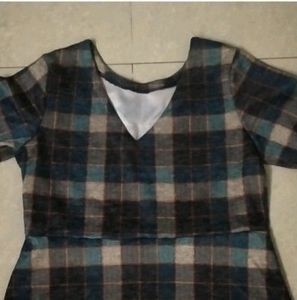 AND Brand Checked Dress👗🏁Blue And Grey ✨✨