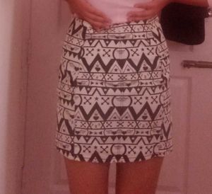 Abstract Print Mini Skirt