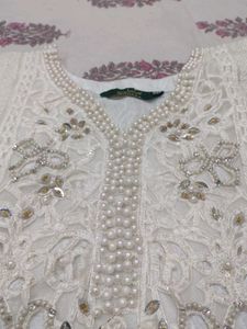 Elegant White Embroidered suit