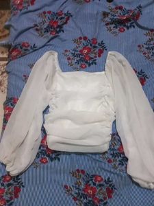 White Sheer Sleeve Top