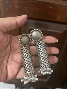 Silver Jhumka Earrings