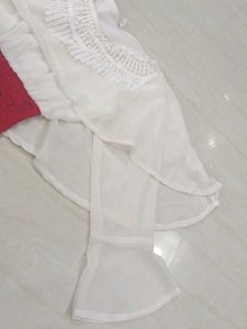 Red &amp; White Casual Top