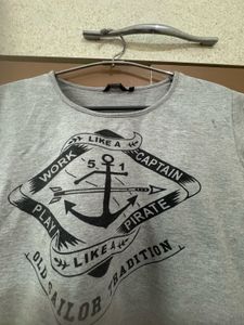 Grey Colour Crop Top
