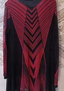 Red &amp; Black Geometric Long Sleeve Top