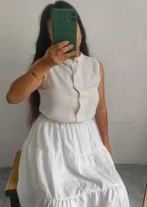 Sleeveless White Top