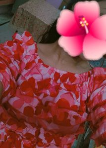 A RED ND PINK COLOUR ONE PIECE LONG DRESS!!!💓💓