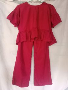 RED LINEN TROUSER SUIT 🍒