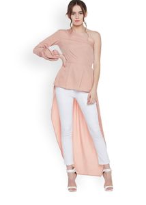 One Shoulder Pink Maxi Top For Women