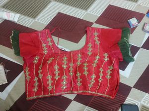 Olive Dark Handwork Frill Heavy Work Saree