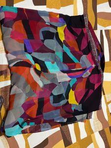 Printed Colourful Synthetic Saree