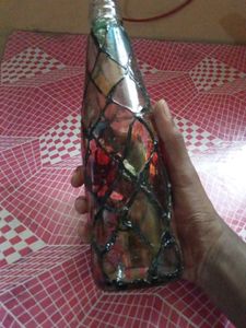 Stained Glass Style Painted Bottle