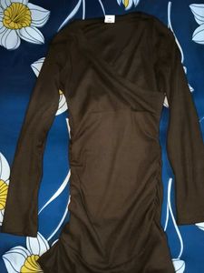 Brown Bodycon Long Sleeve Dress