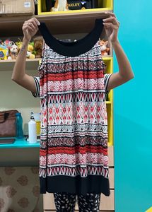 Beautiful Red And Black Shirt Dress