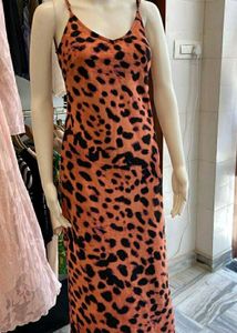 Leopard Print Slip Midi Dress