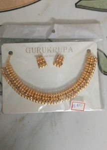 Gold-toned Necklace & Earring Set
