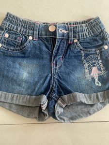 Top with Denim Shorts
