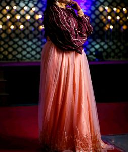 Designer Peach Gown With Jacket