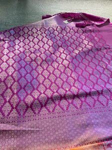 new beautiful violet and orange saree