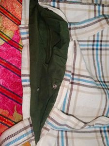 Color Block Canvas Tote Bag