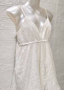 🎊🥳Buy One Get 1 Free🥳🎊White Lace Romper Dress